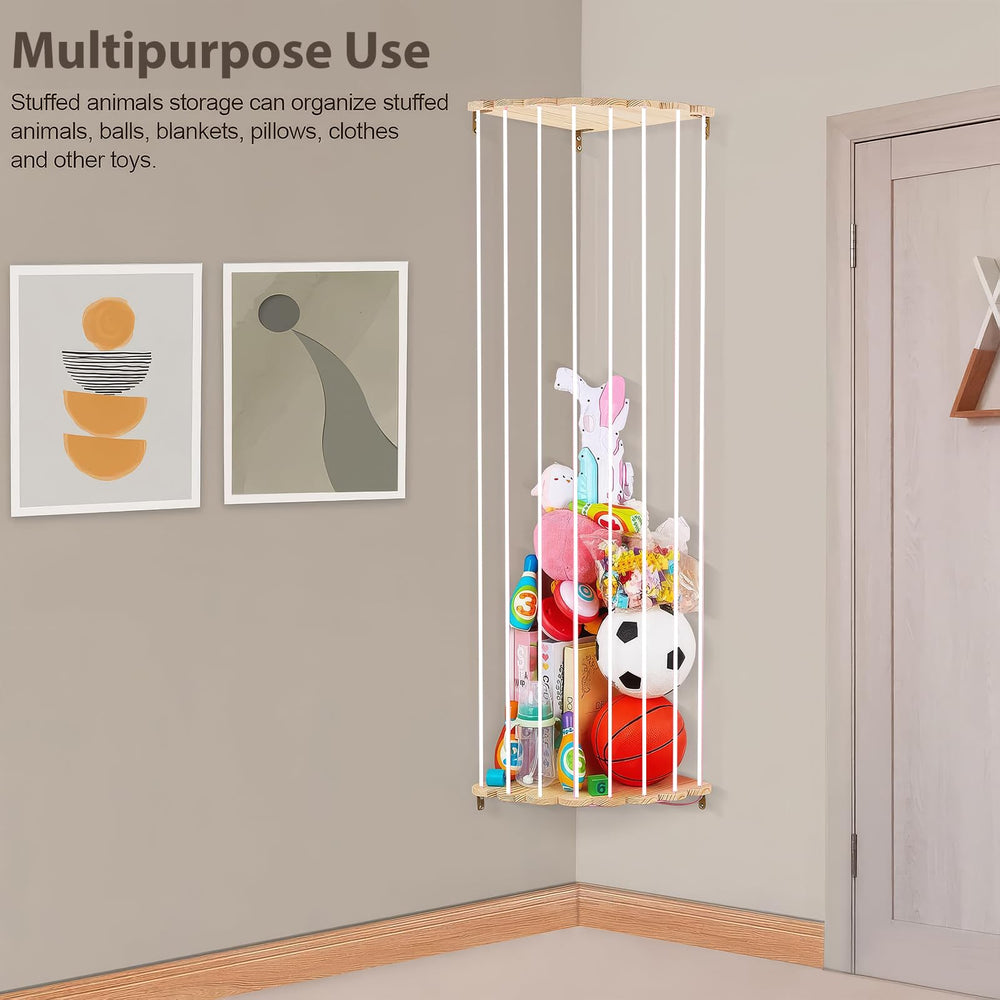 Blingbin sturdy wooden frame provides durable storage for growing toy collections.