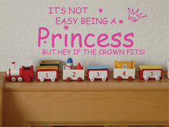 Blinggo princess quote vinyl decor in pink for brightening walls and inspiring imagination