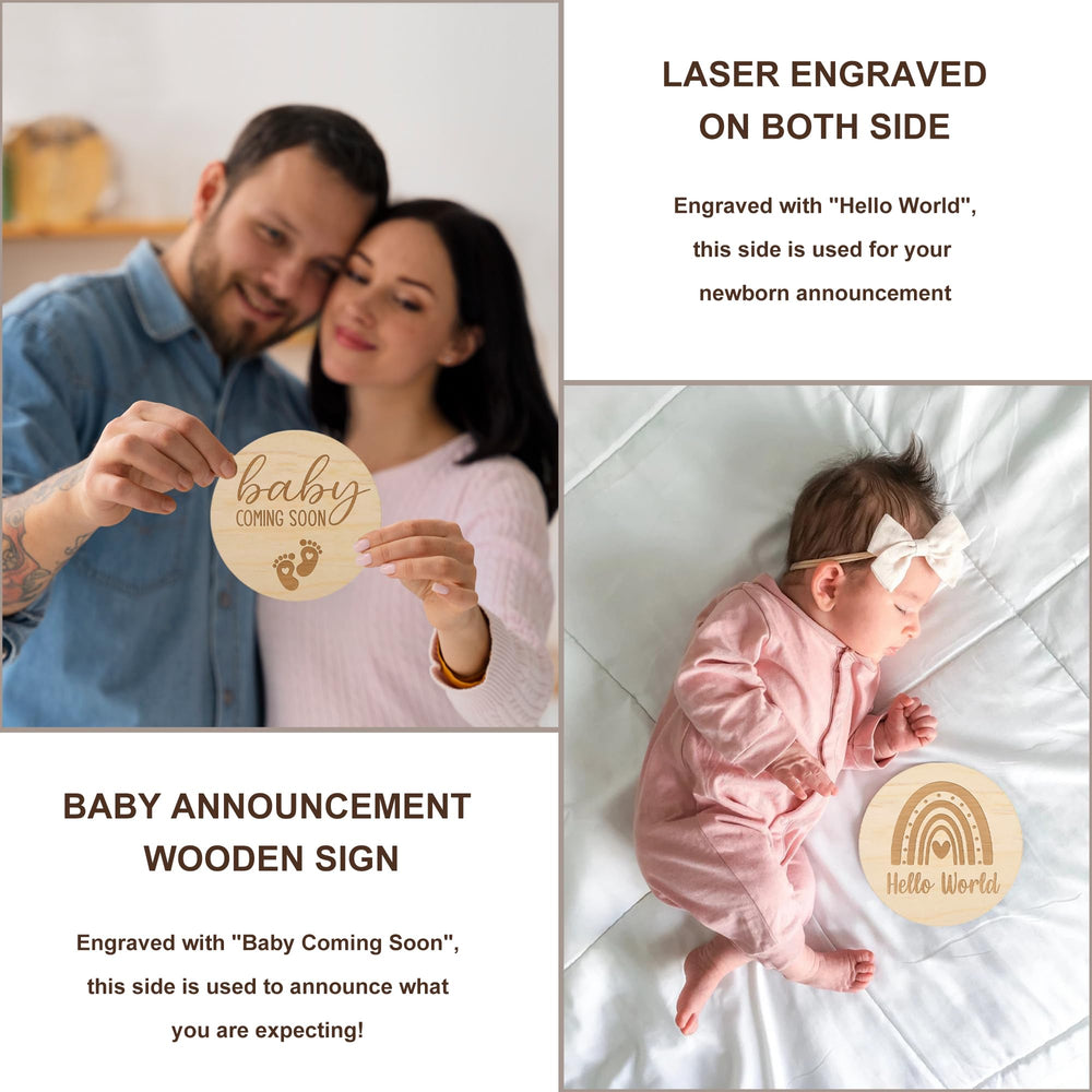 Blinking Stars baby announcement sign with dual designs for photos and keepsakes