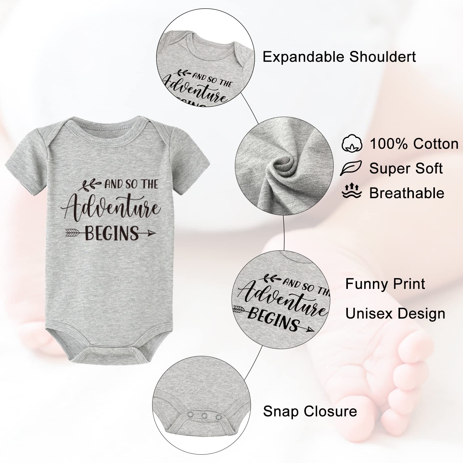 Blinking Stars unisex onesie for a soft, breathable newborn outfit