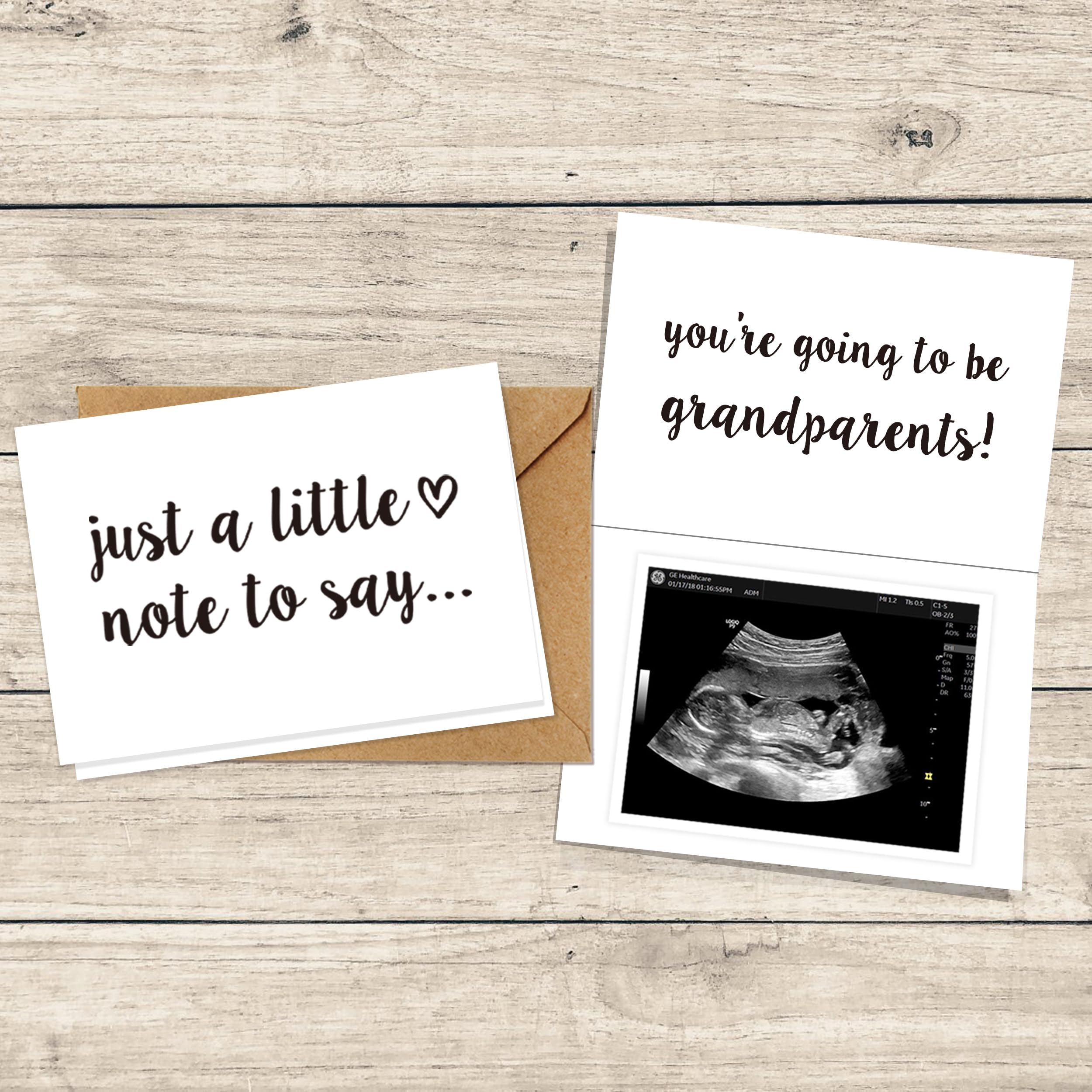 Blinking Stars pregnancy reveal card front page with heartfelt note for grandparents