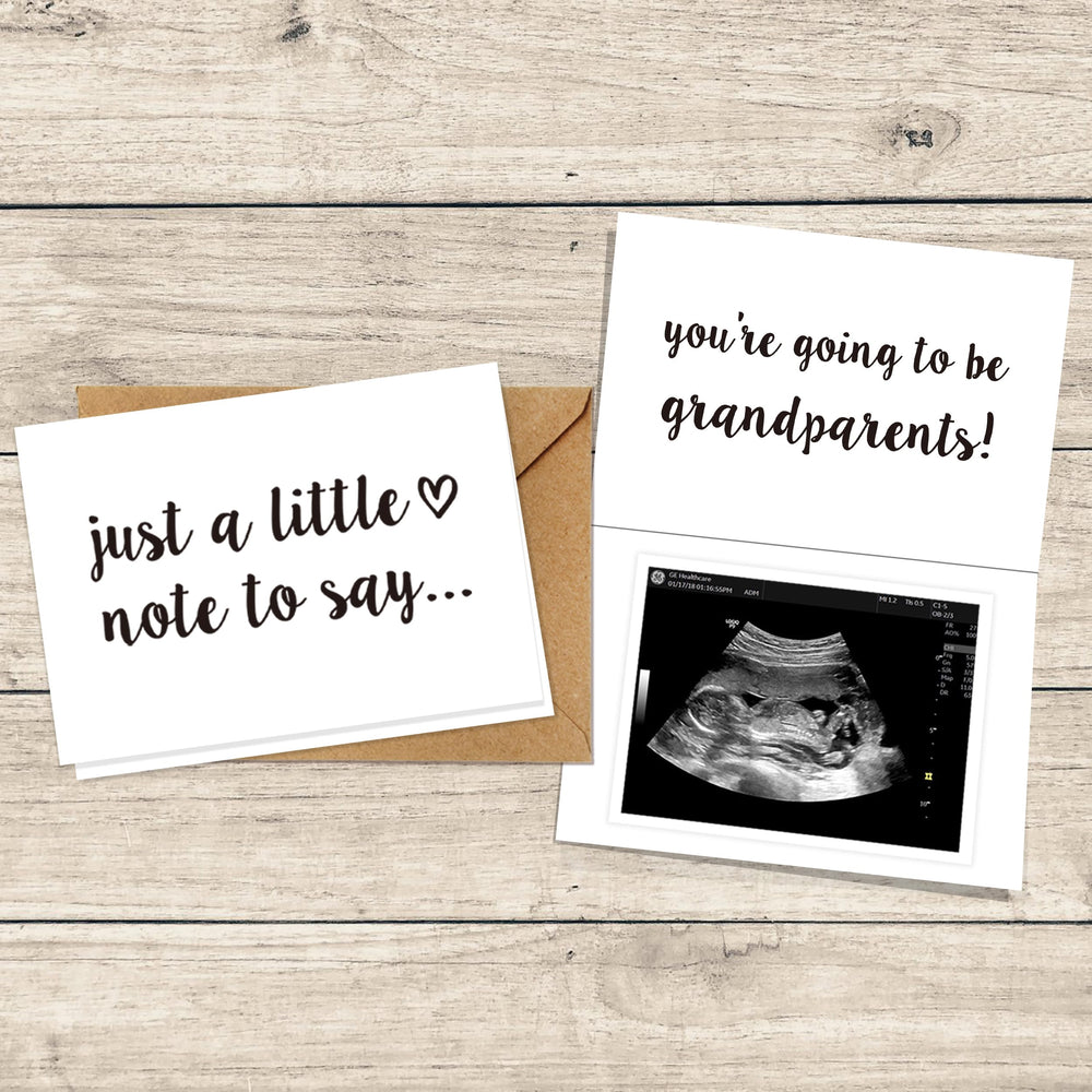Blinking Stars pregnancy reveal card front page with heartfelt note for grandparents