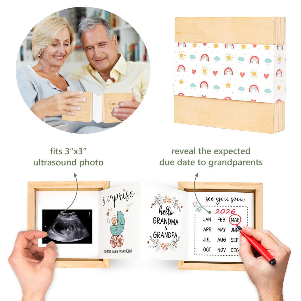 Blinking Stars sonogram photo insert, ideal for a heartfelt physical reveal