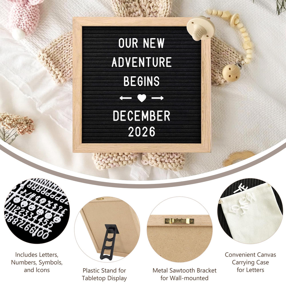 Blinking Stars wooden round baby sign for pregnancy announcements