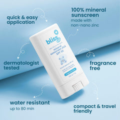 Bliss Baby Mineral Sunscreen Stick twist application demonstrates easy, mess-free coating for kids.