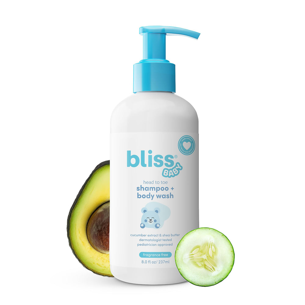 Bliss Baby Shampoo bottle pour for gentle cleansing of delicate skin