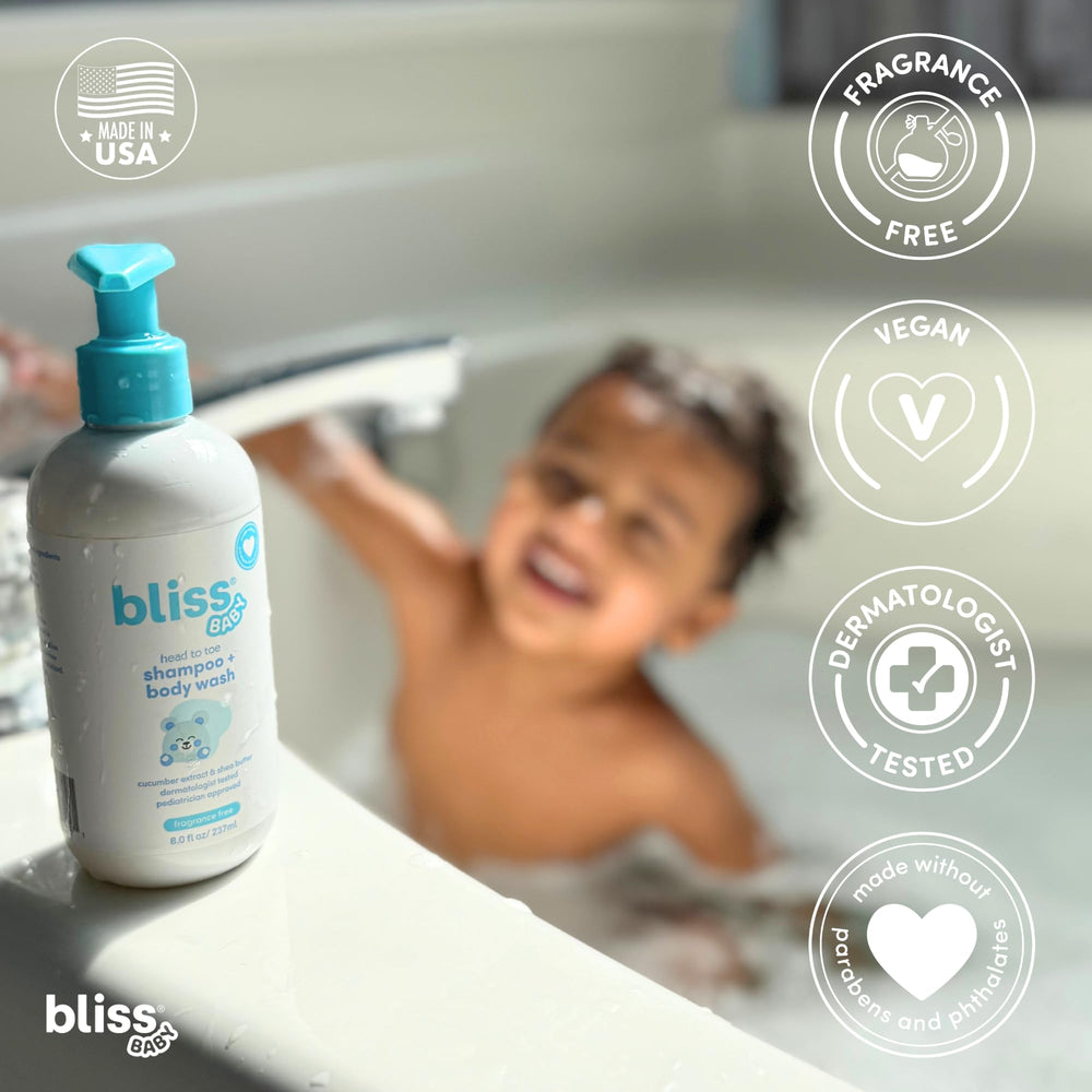 Bliss uses avocado oil and shea butter to nourish skin and hair