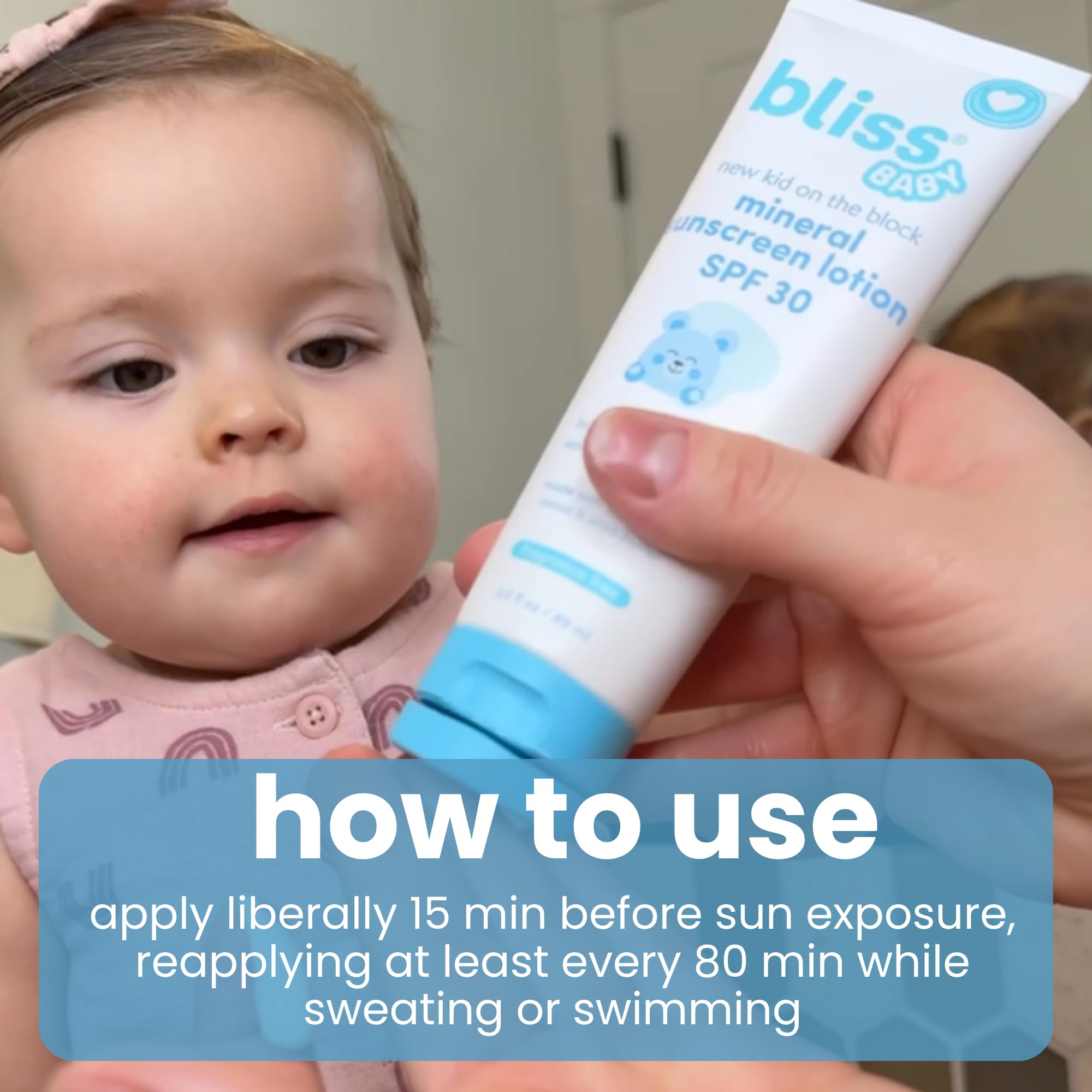Bliss Baby Sunscreen water resistance action during active play and splash.