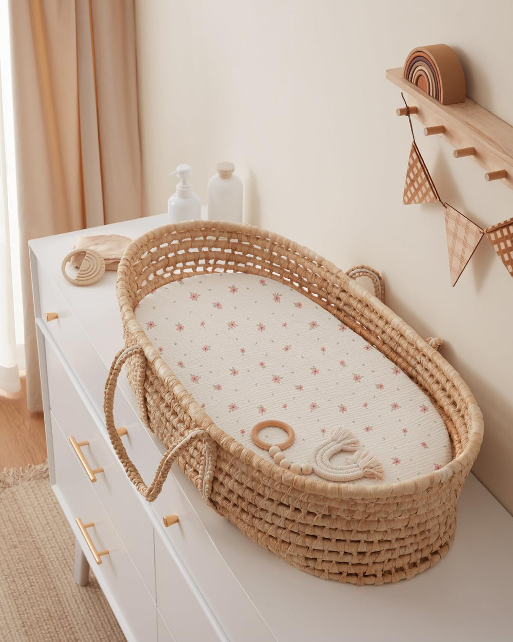 Blissful Diary 32x17 compatible bassinet sheet with elastic band