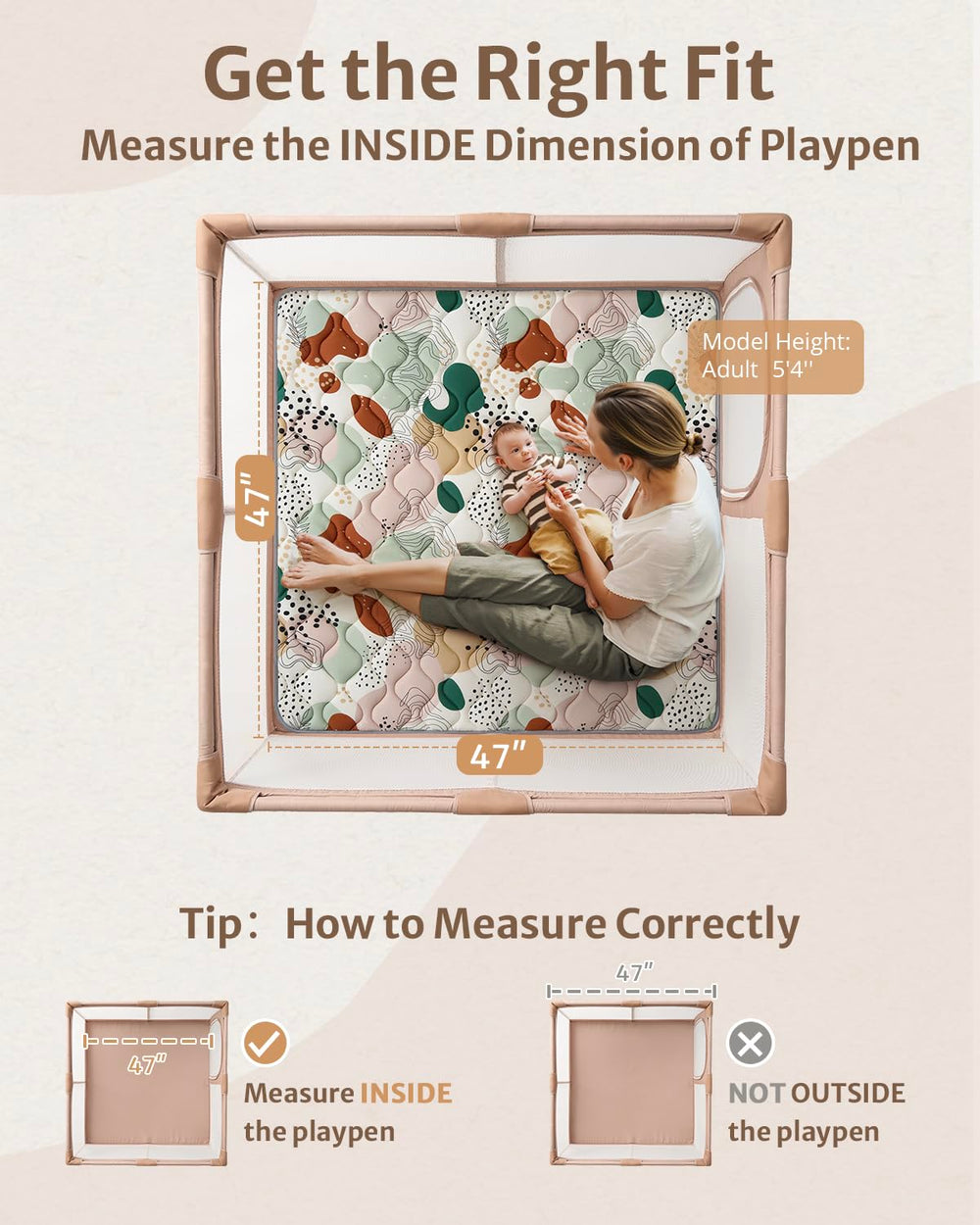 Blissful Diary 47x47 inch playmat offers a roomy, versatile area for babies and toddlers.