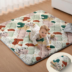 Blissful Diary abstract Grove pattern mat, cushioned floor space for babies.