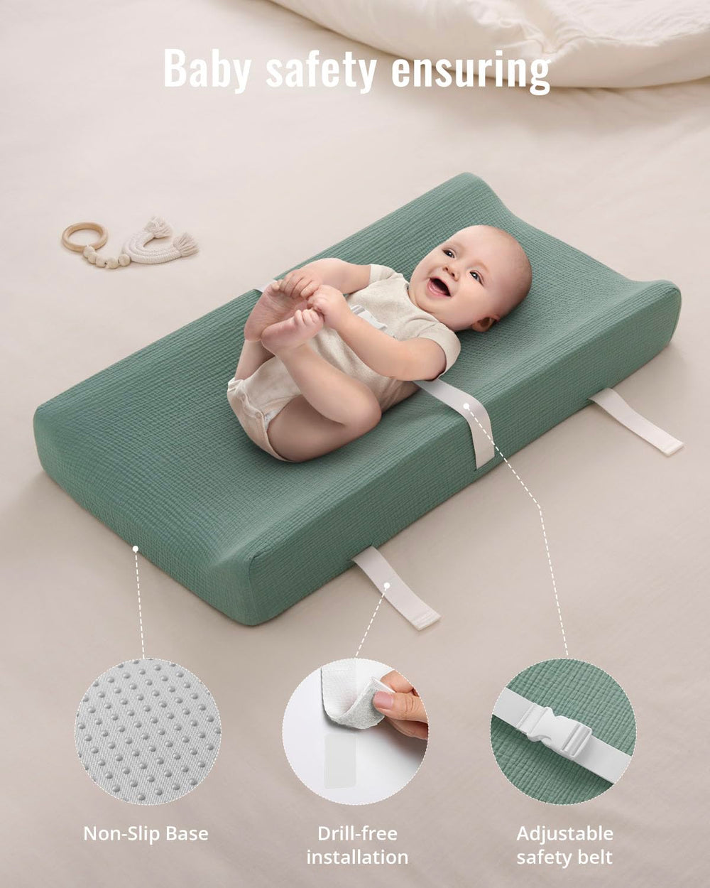 Blissful Diary adhesive straps and non-slip bottom prevent movement