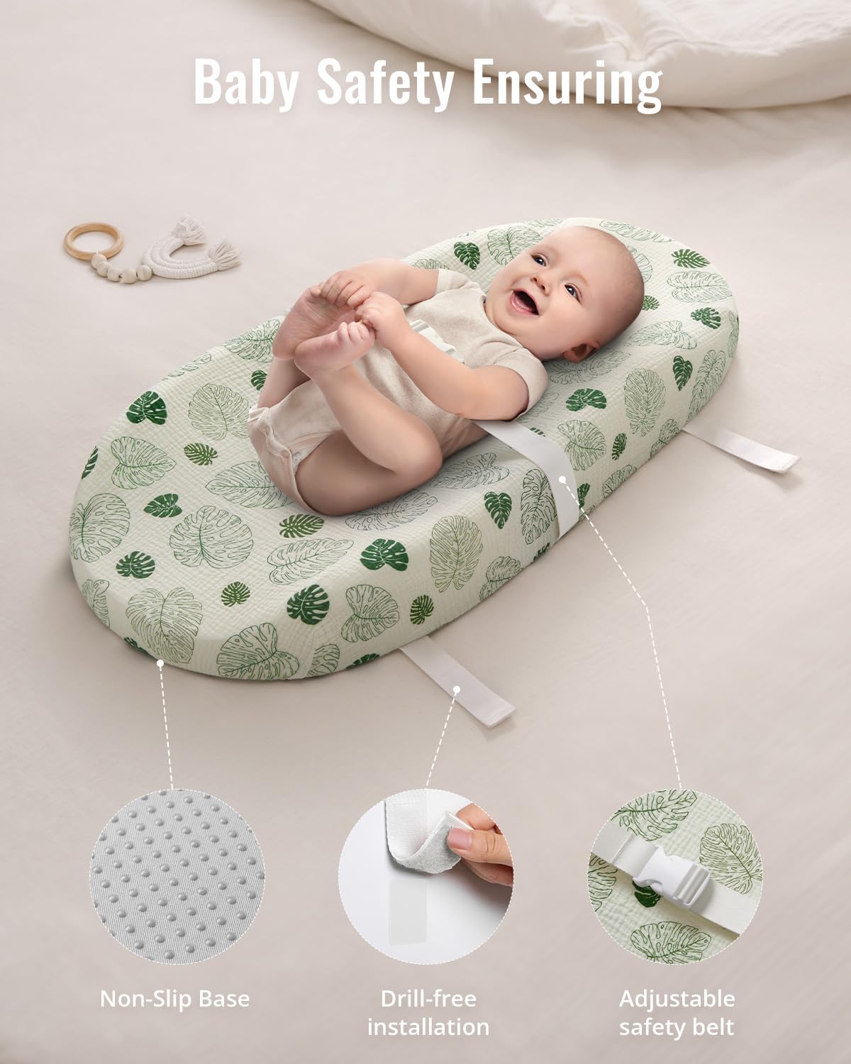 Blissful Diary adhesive straps add stability for a confident changing routine.