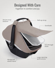 Two-way zipper design allows quick access for baby without full removal.