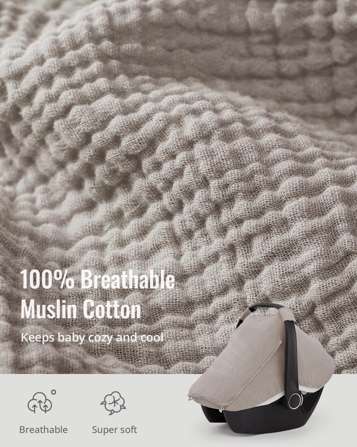 Blissful Diary muslin cotton cover provides soft, breathable comfort for babies.