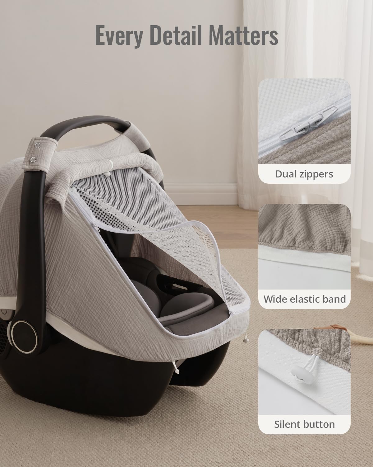 Soft, durable muslin fabric stays gentle through washes.