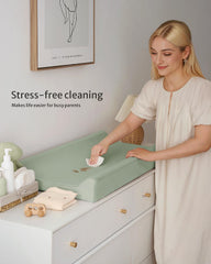 Blissful Diary changing pad measures 31.25 by 16 inches for standard setups.