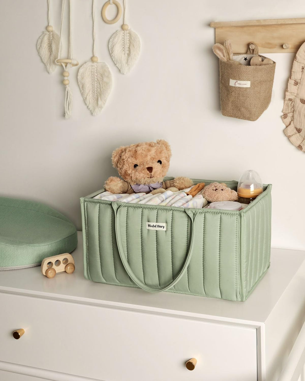 Blissful Diary diaper caddy makes a stylish, practical baby shower gift