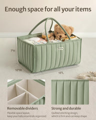 Blissful Diary diaper caddy removable dividers adapt to bottles and wipes