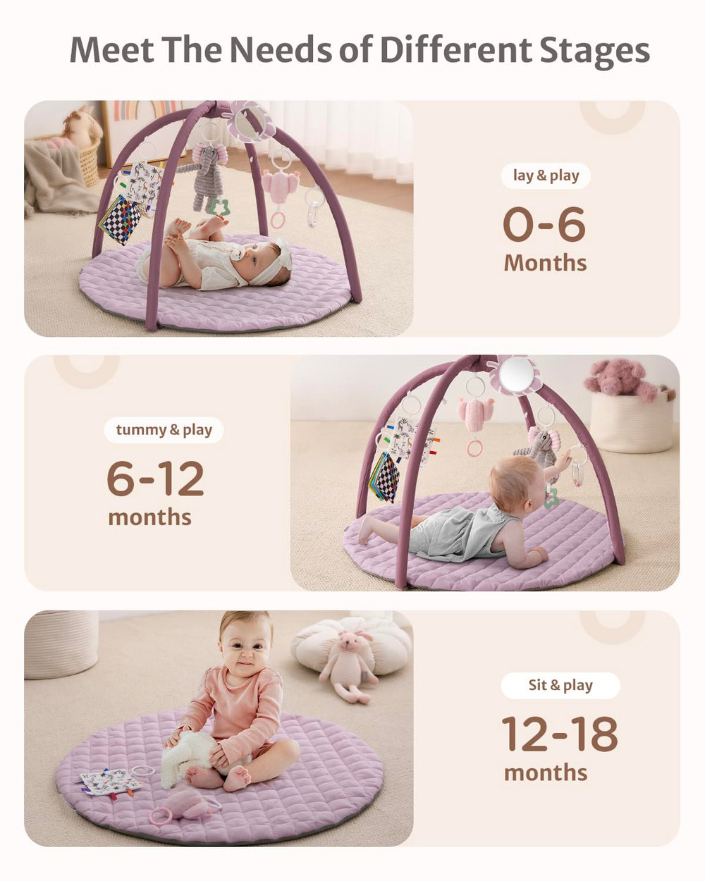 Blissful Diary play gym mat self-discovery mirror aids cognition during play