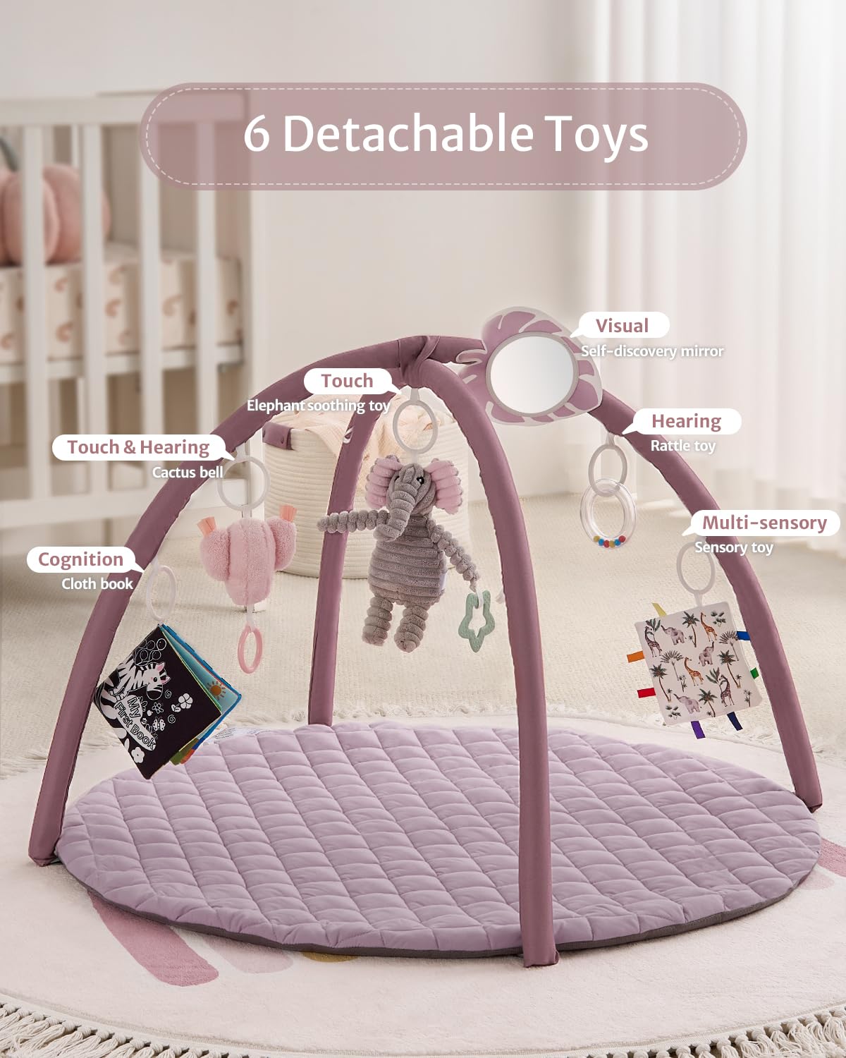 Blissful Diary play gym mat tummy time design supports early motor activity