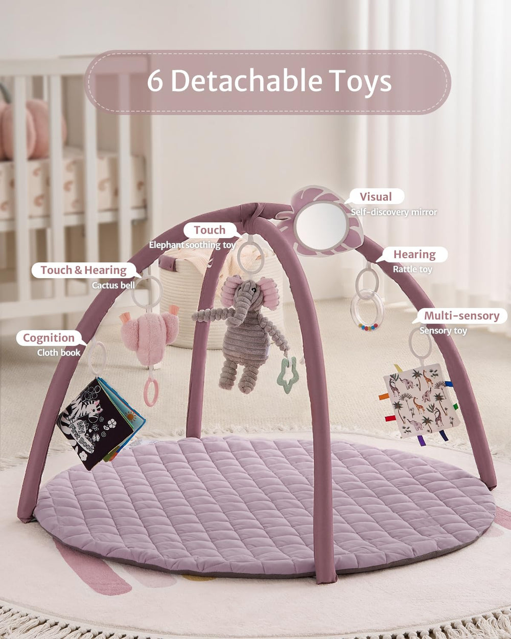 Blissful Diary play gym mat tummy time design supports early motor activity