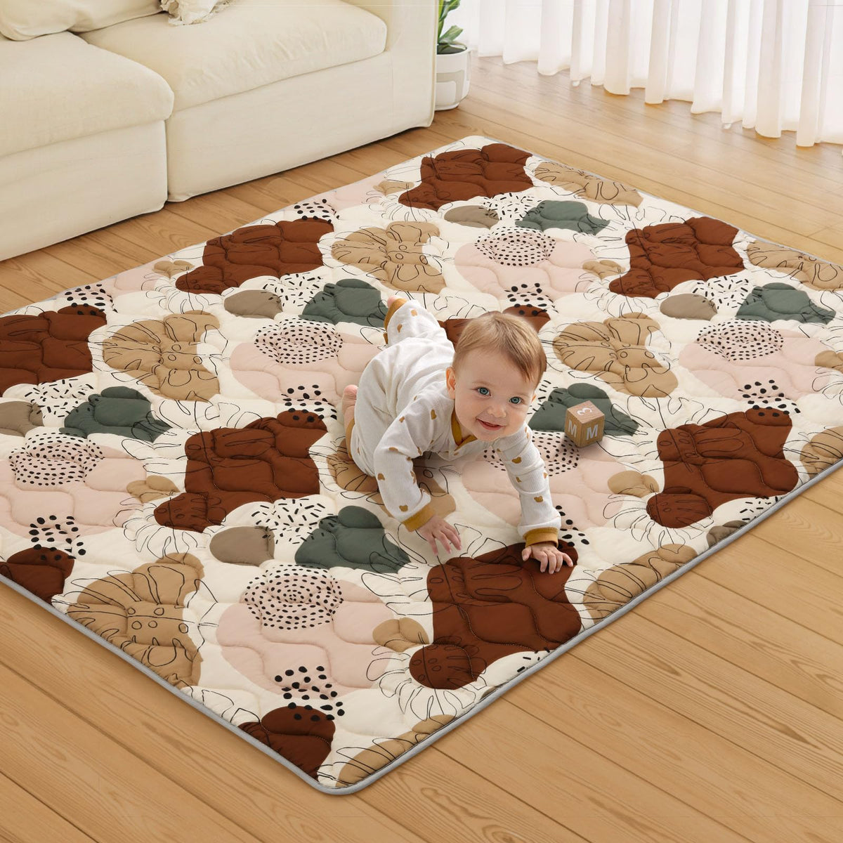 Blissful Diary baby play mat with foam cushion for spacious crawling area