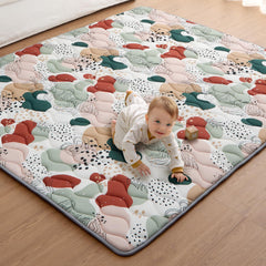 Blissful Diary baby play mat 71x59 inches provides spacious floor play.