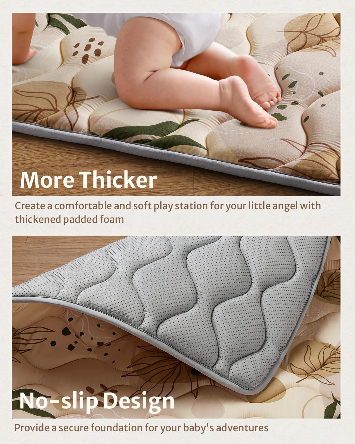 Blissful Diary earth-tones play mat blends with decor and supports exploration.