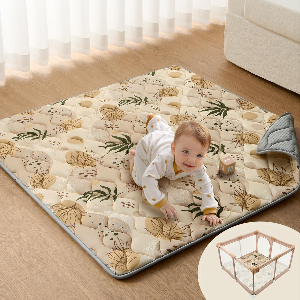 Blissful Diary play mat with cushioned foam for soft landings during play.