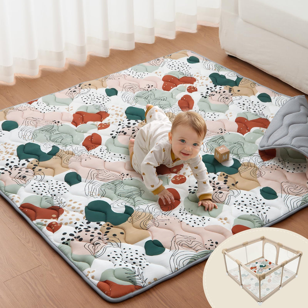 Blissful Diary baby play mat folded for storage and easy transport.