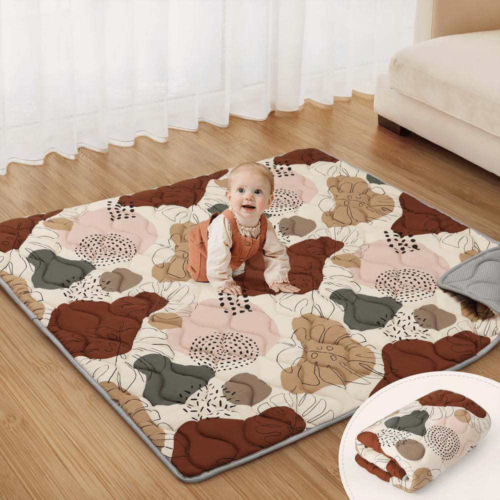 Blissful Diary baby play mat folded for easy storage and travel