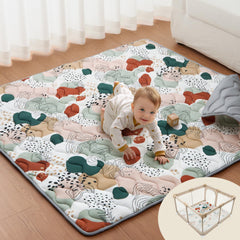 Blissful Diary baby play mat folded for storage and easy transport.