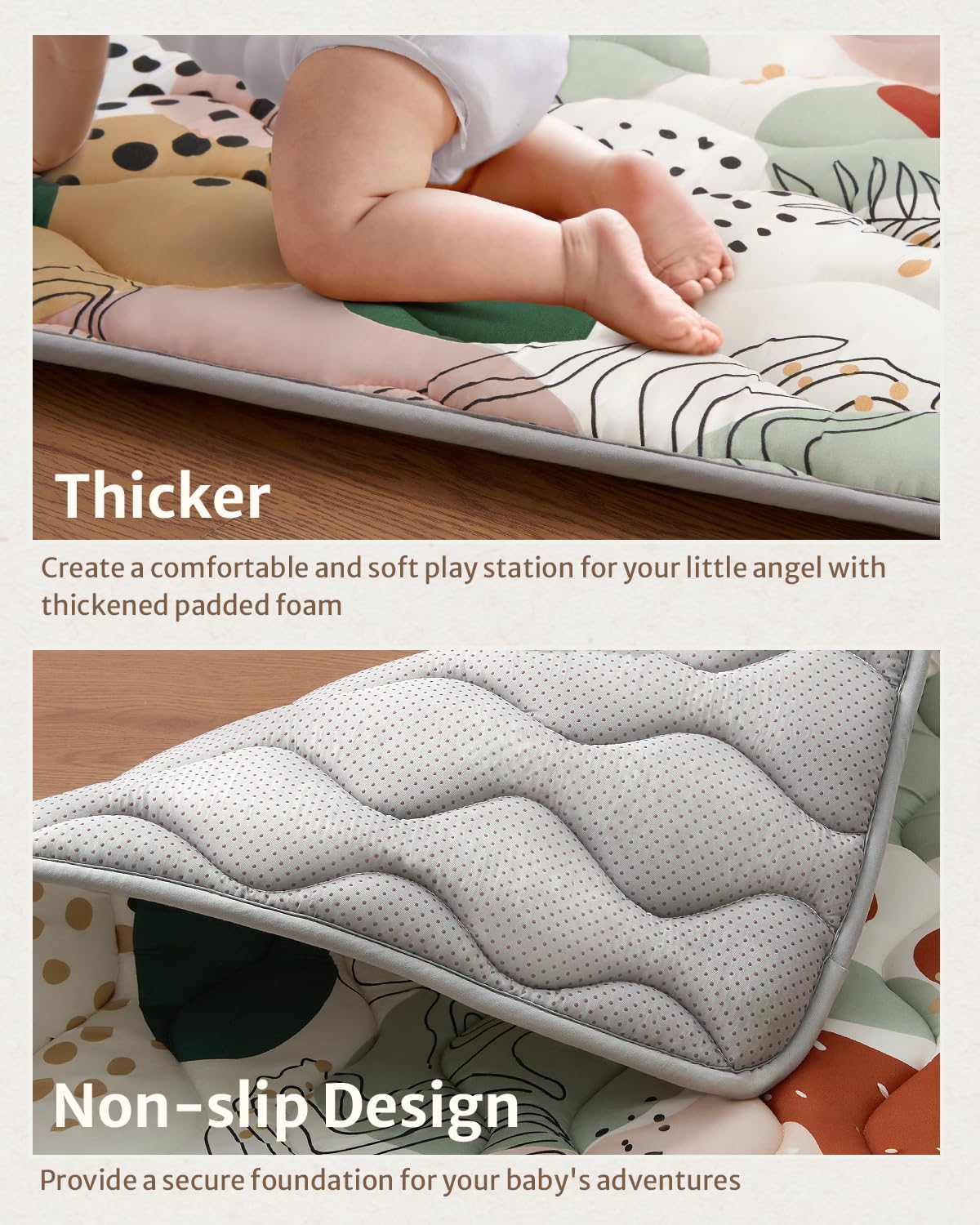 Blissful Diary play mat is portable and foldable for easy transport.