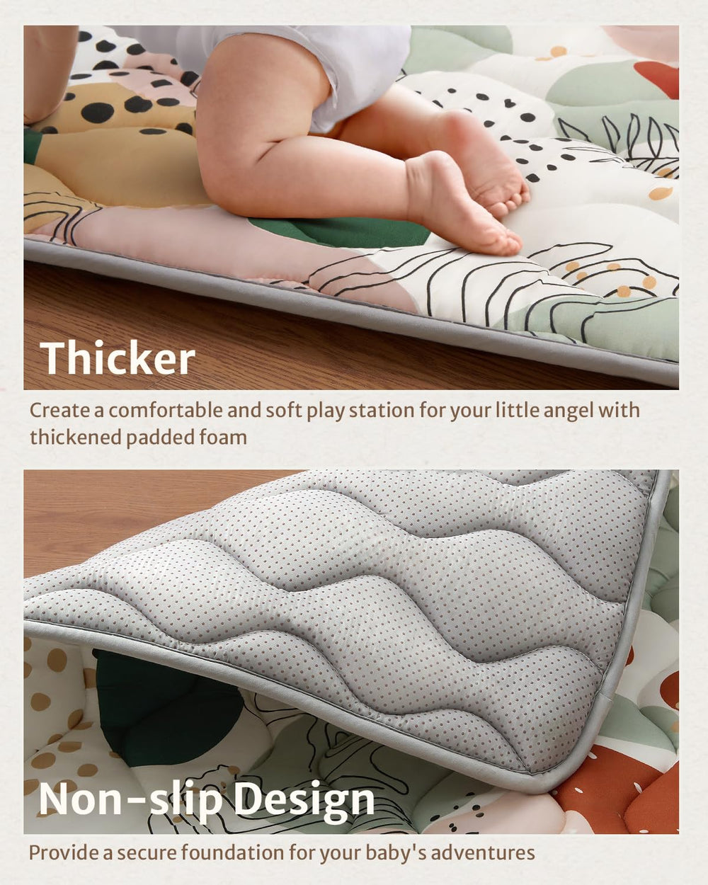 Blissful Diary play mat is portable and foldable for easy transport.