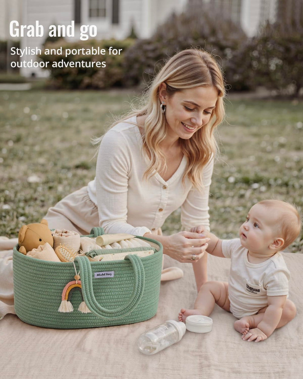 Blissful Diary baby shower gift caddy blending function and soft style