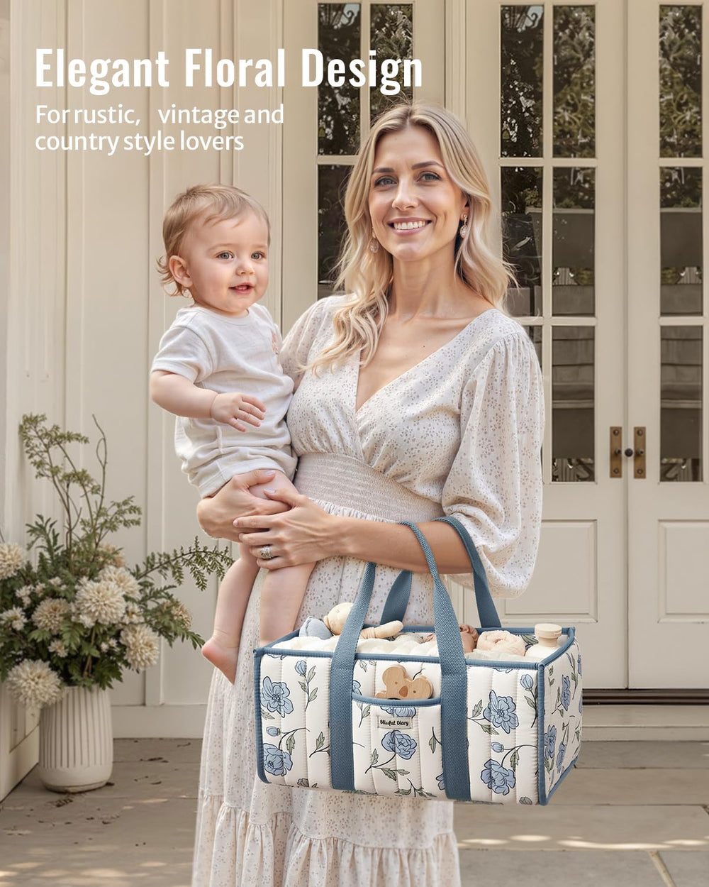 Blissful Diary diaper basket makes a stylish baby shower gift.