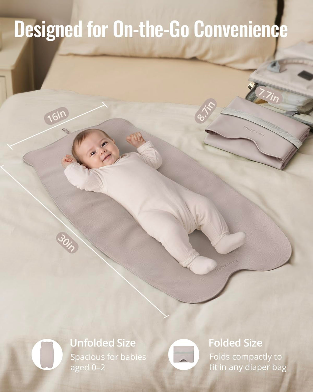 Blissful Diary bear-shaped taupe changing pad adds cute style to diaper changes.