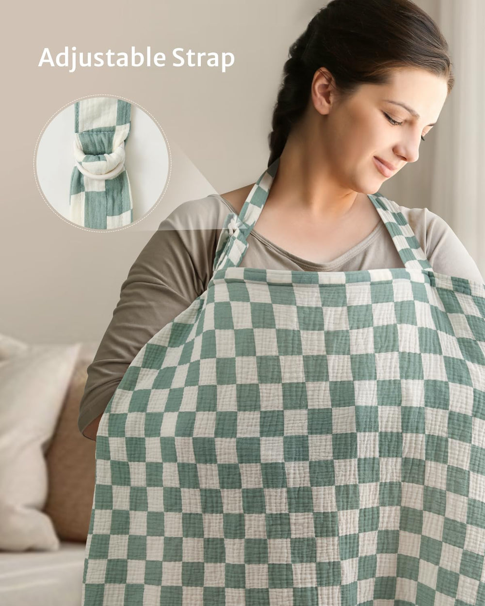 Blissful Diary breathable, soft muslin fabric keeps you cool while feeding.