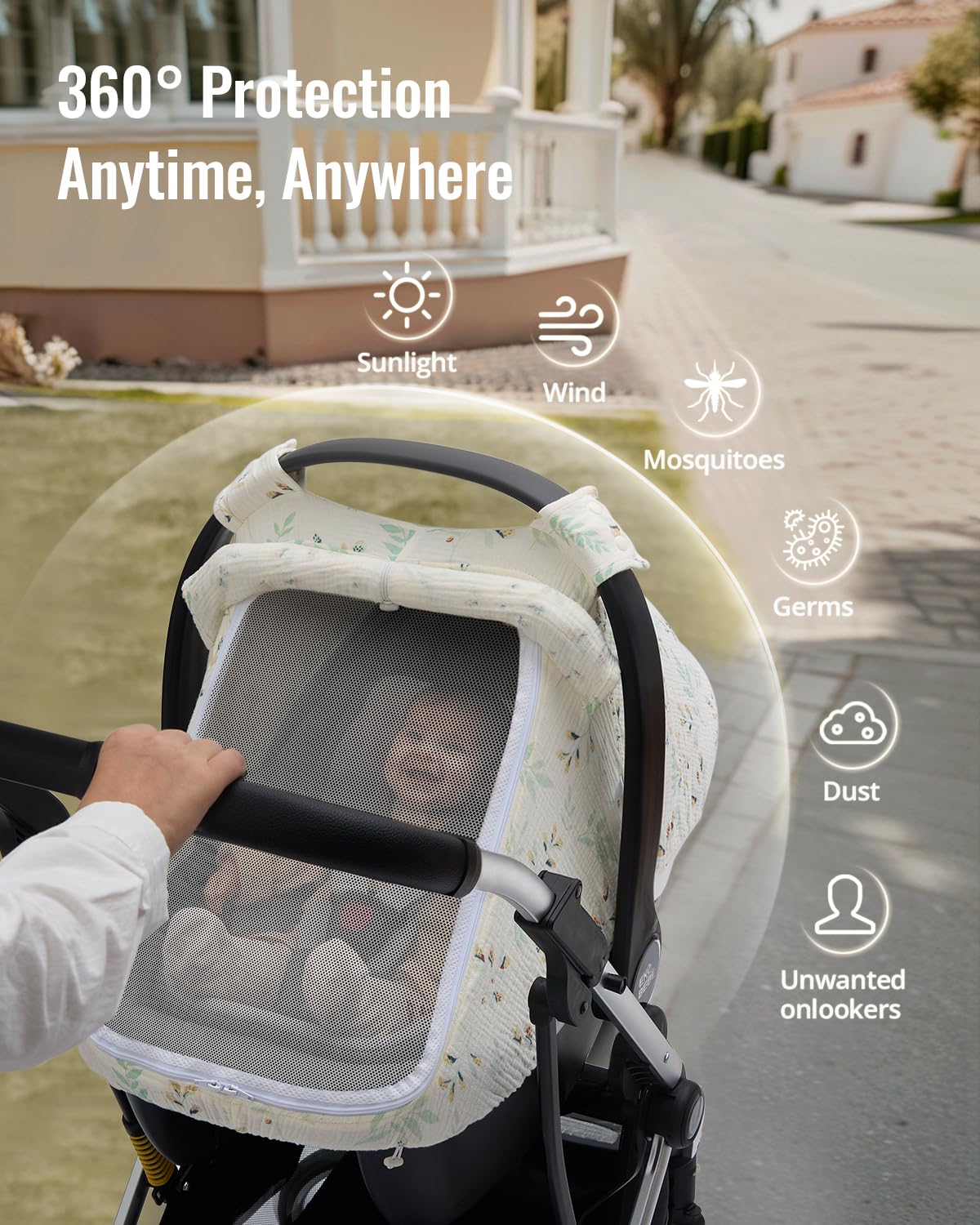 Blissful Diary 360° protection with elastic bottom ensures a secure fit on most seats.