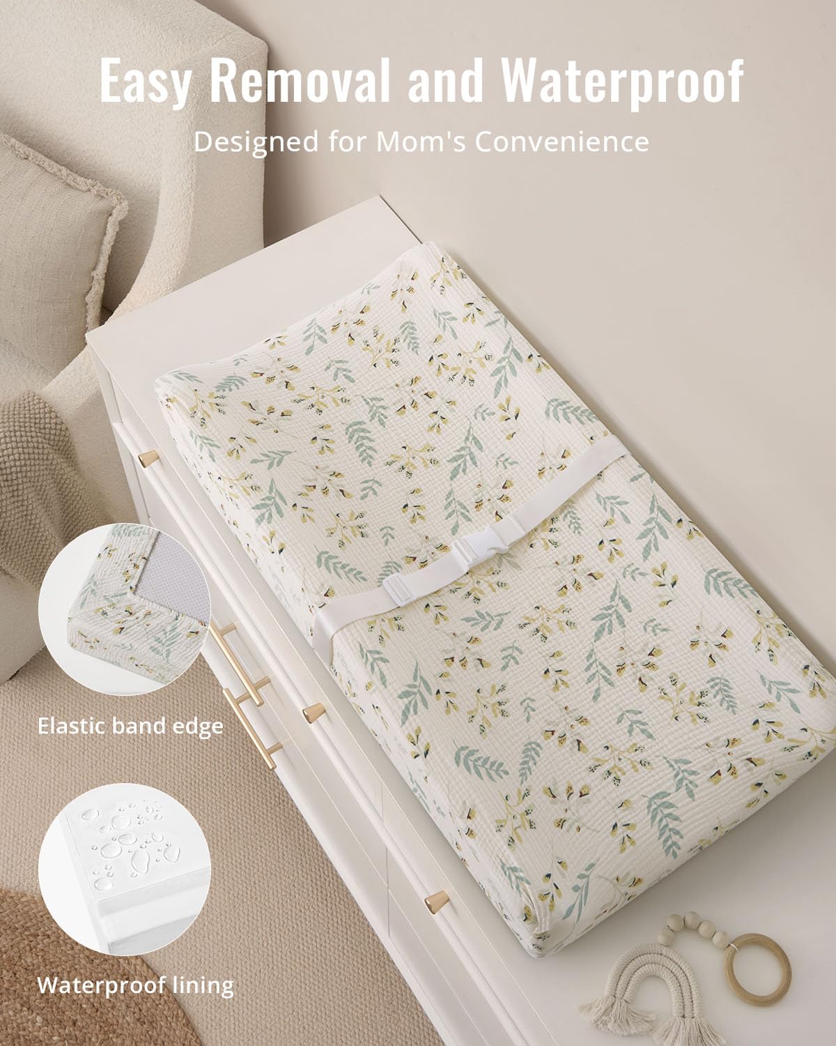Blissful Diary changing pad surface is waterproof and easy to wipe clean