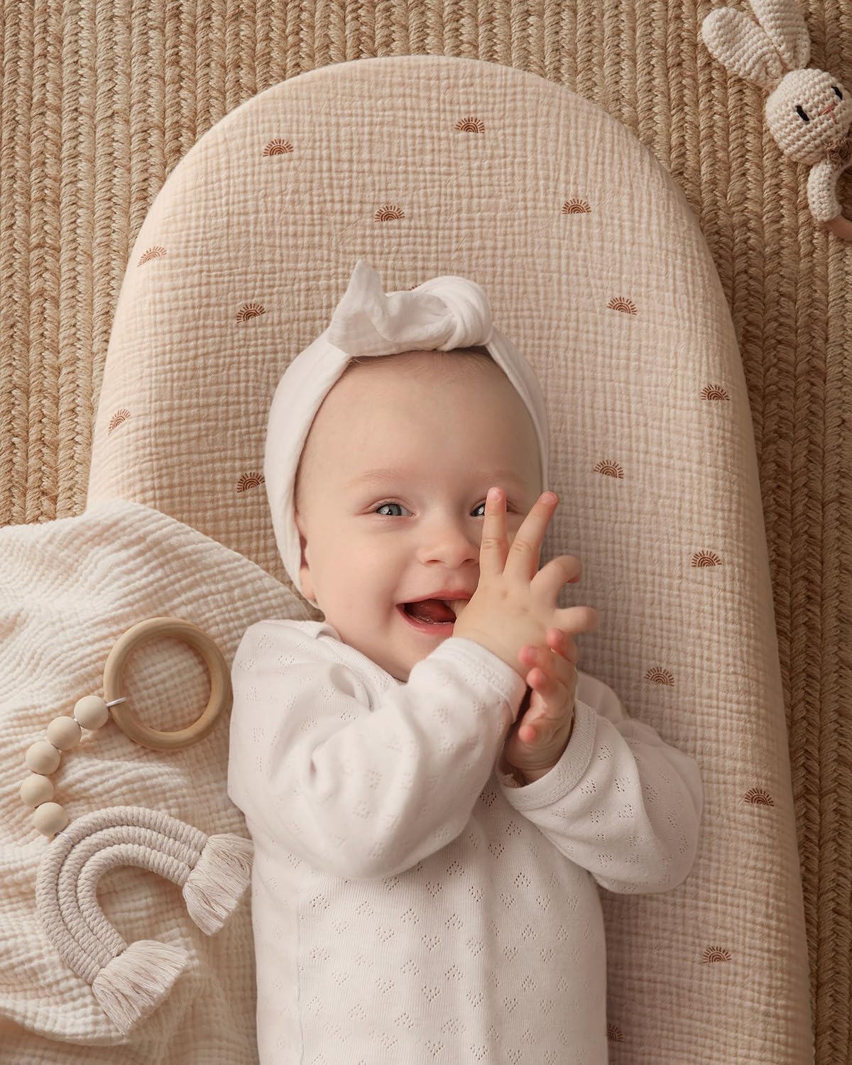 Blissful Diary changing pad features anti-roll sides for a stable diapering experience.
