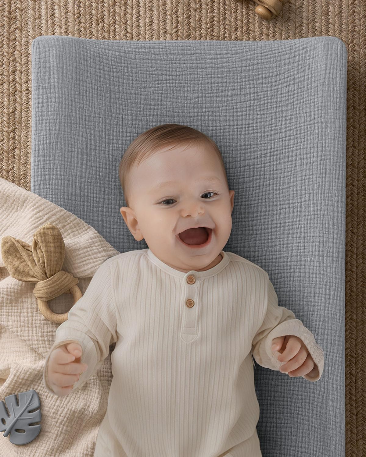 Blissful Diary anti-roll sides help keep baby secure