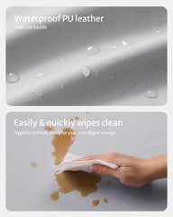 Blissful Diary changing pad showing anti-roll sides for baby security.