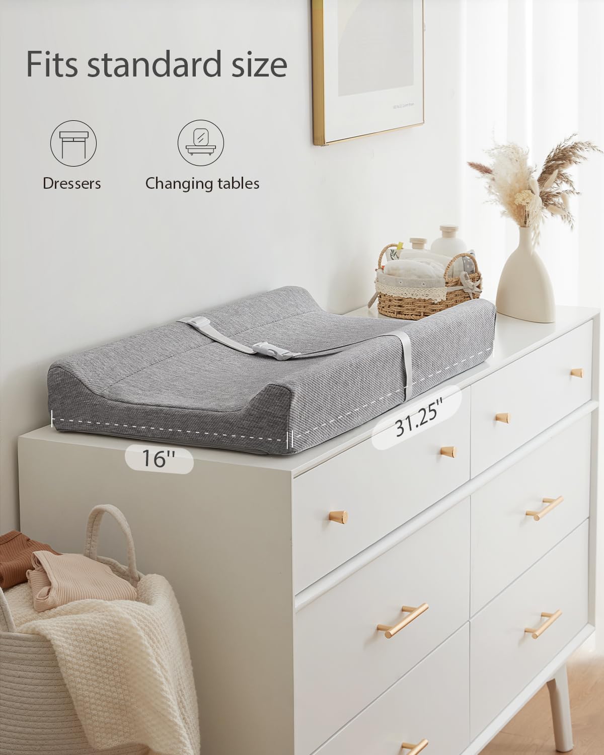 Blissful Diary pad showing contoured sides for added baby security
