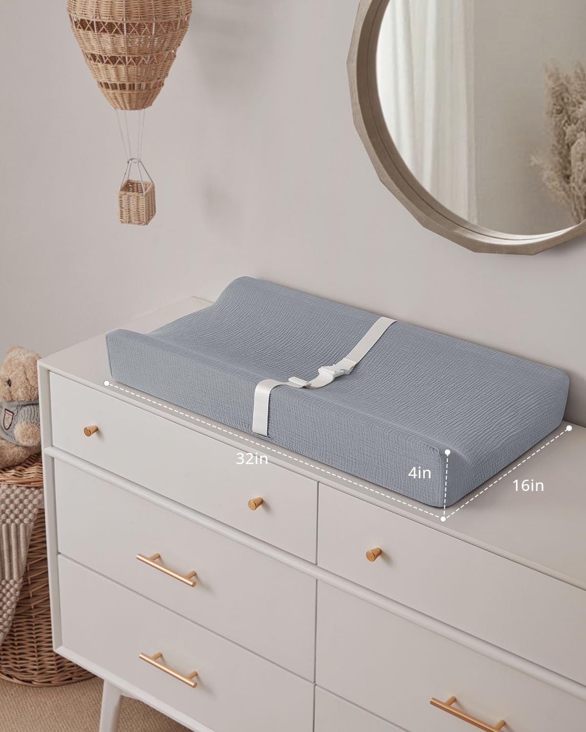Blissful Diary rectangular changing pad ideal for home and travel use