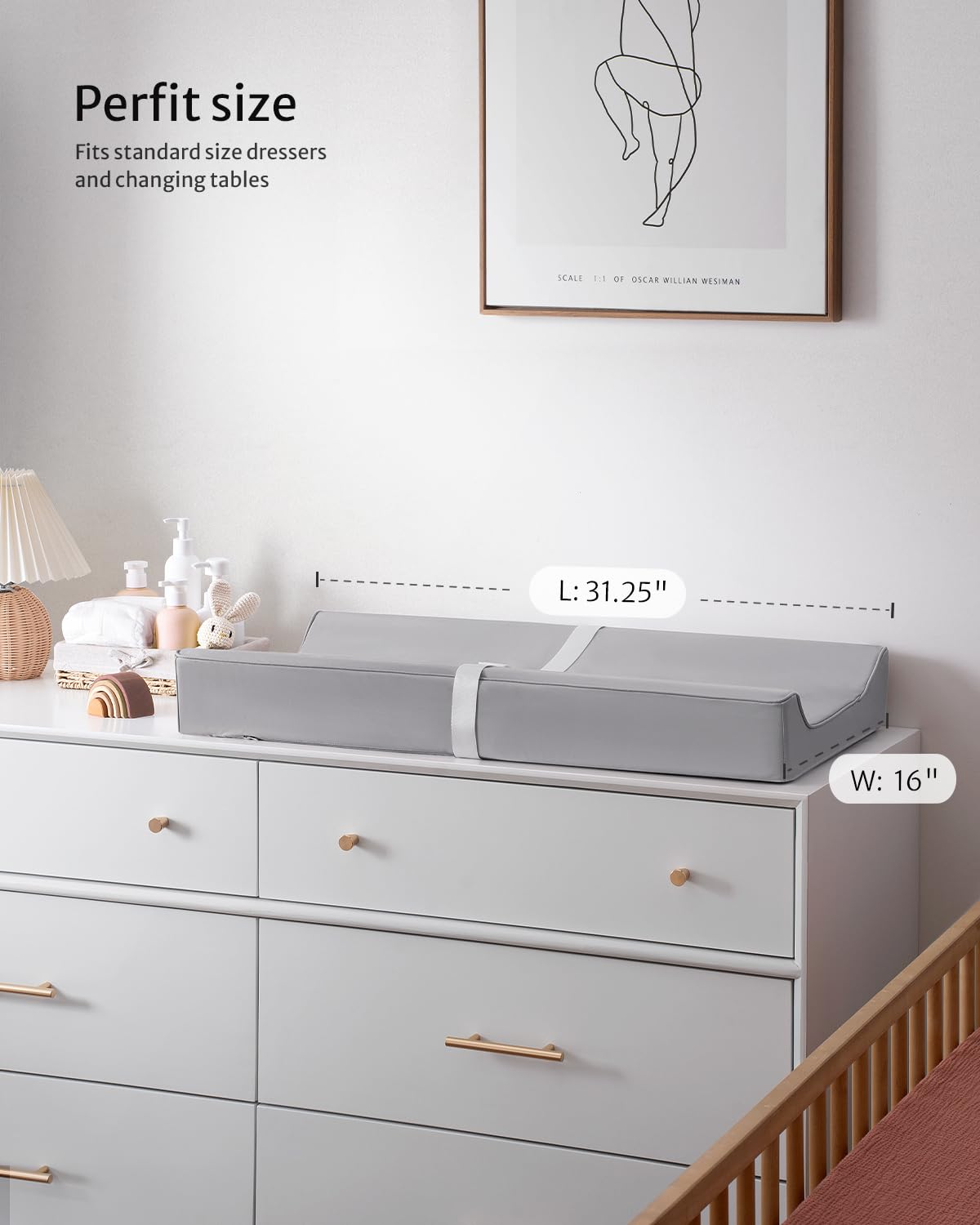 Blissful Diary light-gray design complements nursery style and practicality.