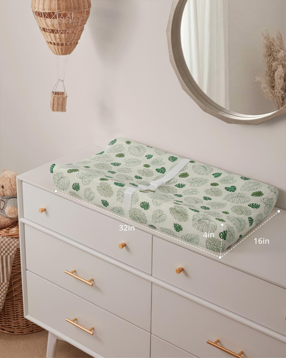 Blissful Diary non-skid bottom prevents slipping on dressers.