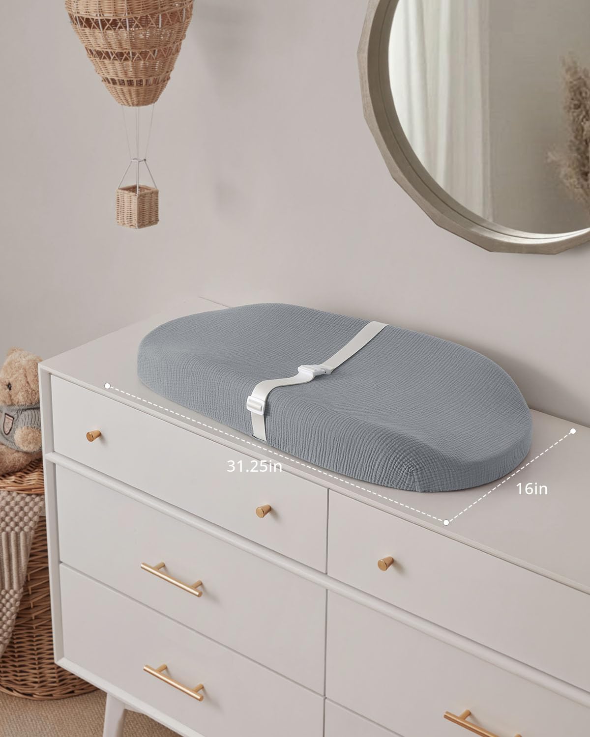 Blissful Diary changing pad size 31.25 by 16 inches for standard furniture
