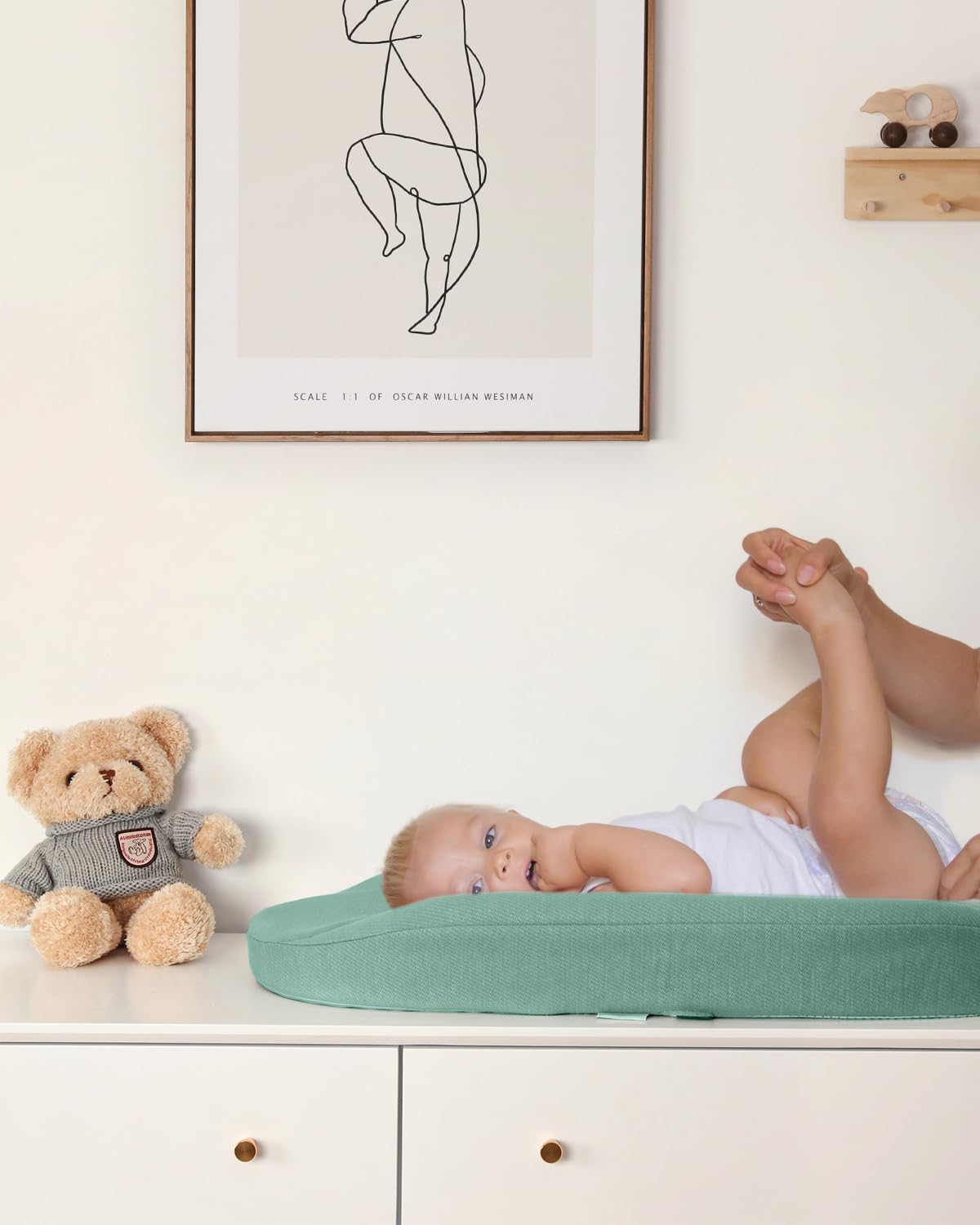 Blissful Diary cover fits snugly on avocado changing pad